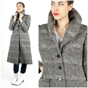 Vintage 1950s Black & White Tweed Knit Coat by Norell for I. Magnin | XS/Small